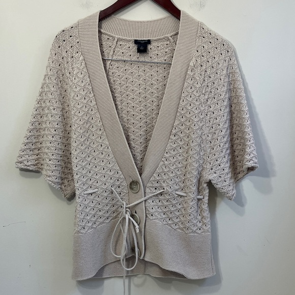 Ann Taylor Sweaters - Ann Taylor Women's Short Sleeve Open Knit Cardigan Size Medium